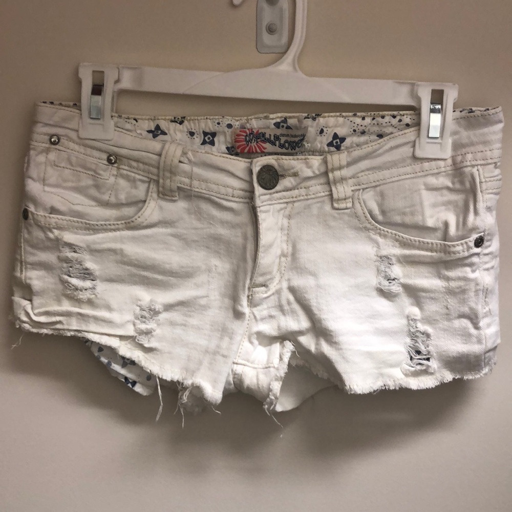 White denim shorts